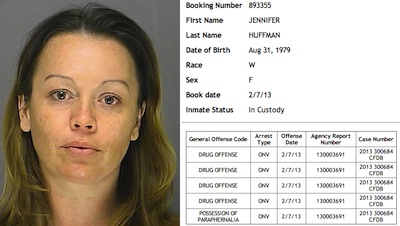 Jennifer Huffman in custody on drug charges / HesdlineSurfer.com